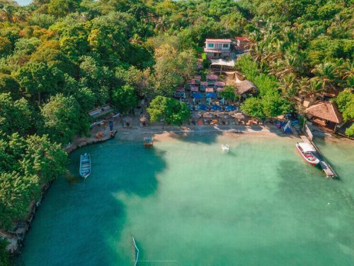 Vista aérea de Bela Beach en las Islas del Rosario